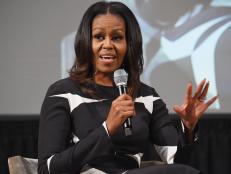 speaks onstage The Streicker Center hosts a Special Evening with Former First Lady Michelle Obama at The Streicker Center on October 25, 2017 in New York City.