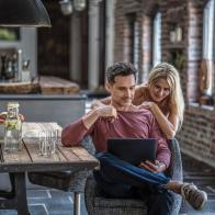 couple sitting in kitchen, countryhouse, best ager, stylish, modern, love, qualitytime, home, interior design, Cologne, NRW, Germany
