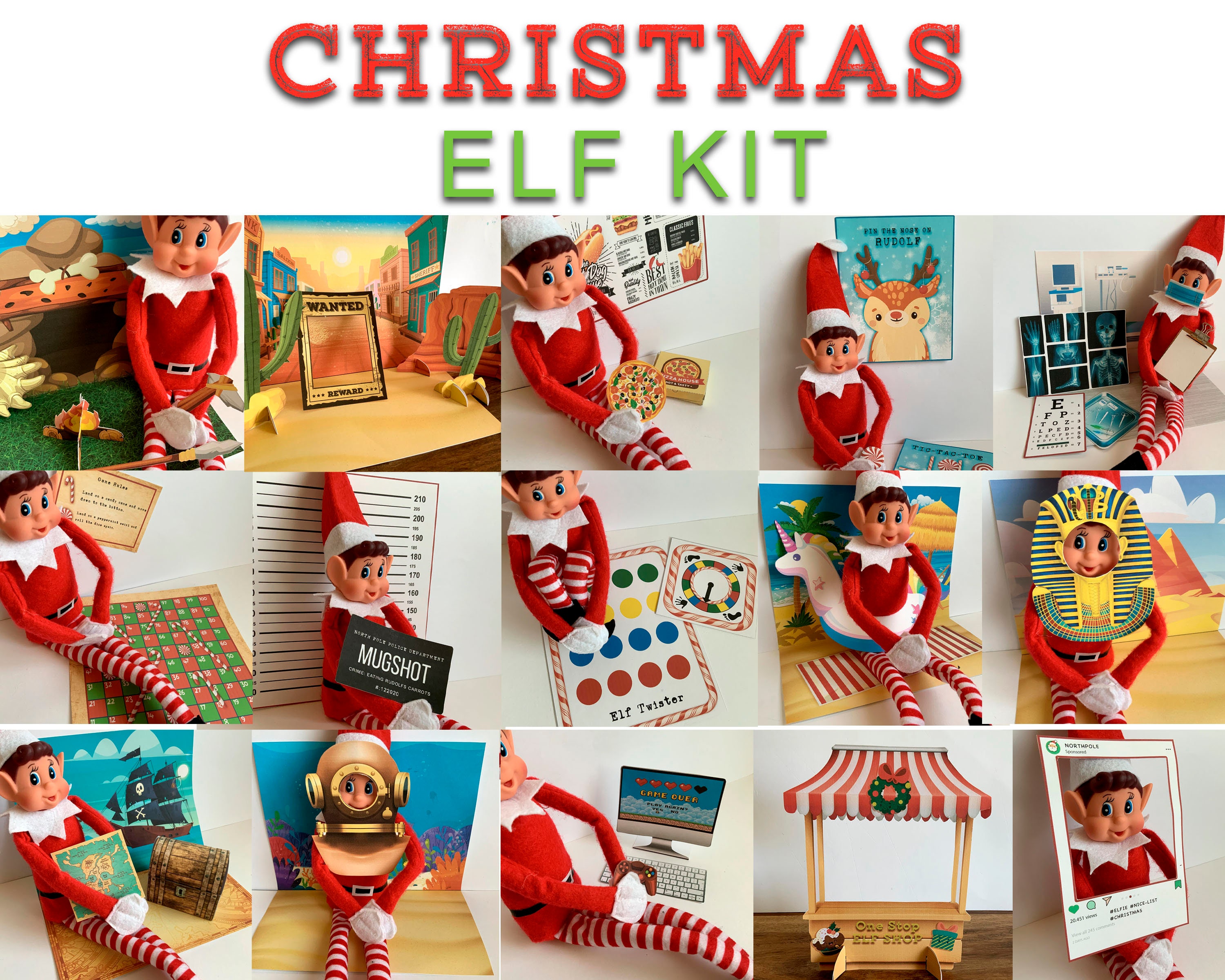 All Inclusive Christmas Activities Box Kit 26 Days of Elf on the Shelf Antics 
