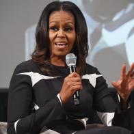 speaks onstage The Streicker Center hosts a Special Evening with Former First Lady Michelle Obama at The Streicker Center on October 25, 2017 in New York City.