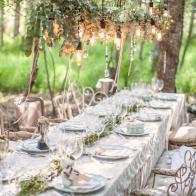 Cape Town, South Africa, vintage wedding decor in forrest