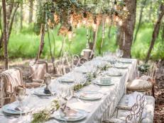 Cape Town, South Africa, vintage wedding decor in forrest