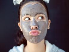 teen with chocolate facial beauty mask