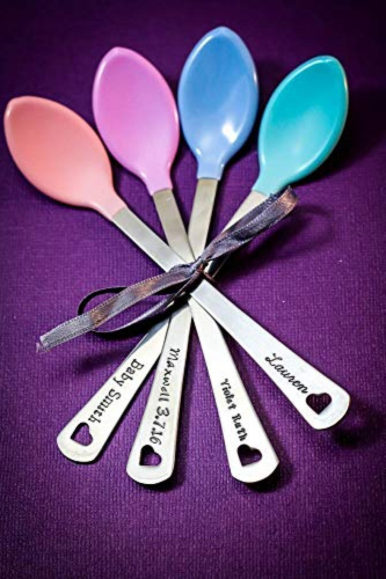 Engraved Baby Spoon, Personalized Baby Spoon Set, Perfect Baby Shower Gift,  New Mom, Baby Feeding, Baby Pink Set, White Hot, New Baby Gift 