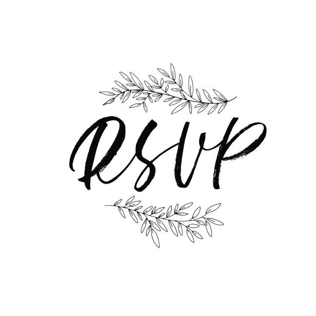 RSVP wedding vector card. Elegant modern calligraphy. Ink illustration. Modern brush calligraphy. Isolated on white background.
