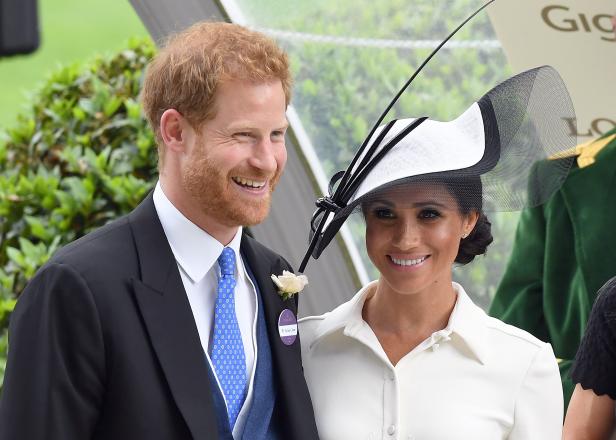 ASCOT,  UNITED KINGDOM - JUNE 19:  Prince Harry, Duke of Sussex and Meghan, Duchess of Sussex, making her Royal Ascot debut, attends day one of Royal Ascot at Ascot Racecourse on June 19, 2018 in Ascot, England. (Photo by Anwar Hussein/WireImage)