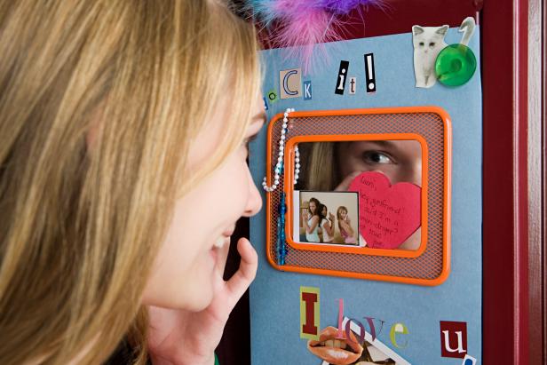 CEREM Locker Mirror Magnetic for Girls Locker, Red 5 x 7 - Real