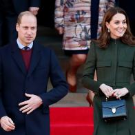 BRADFORD, UNITED KINGDOM - JANUARY 15: (EMBARGOED FOR PUBLICATION IN UK NEWSPAPERS UNTIL 24 HOURS AFTER CREATE DATE AND TIME) Prince William, Duke of Cambridge and Catherine, Duchess of Cambridge depart City Hall in Bradford's Centenary Square before meeting members of the public during a walkabout on January 15, 2020 in Bradford, England. (Photo by Max Mumby/Indigo/Getty Images)