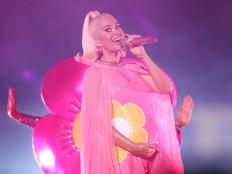 MELBOURNE, AUSTRALIA - MARCH 08: Katy Perry performs during a concert following the ICC Women's T20 Cricket World Cup Final between India and Australia at the Melbourne Cricket Ground on March 08, 2020 in Melbourne, Australia. (Photo by Cameron Spencer/Getty Images)