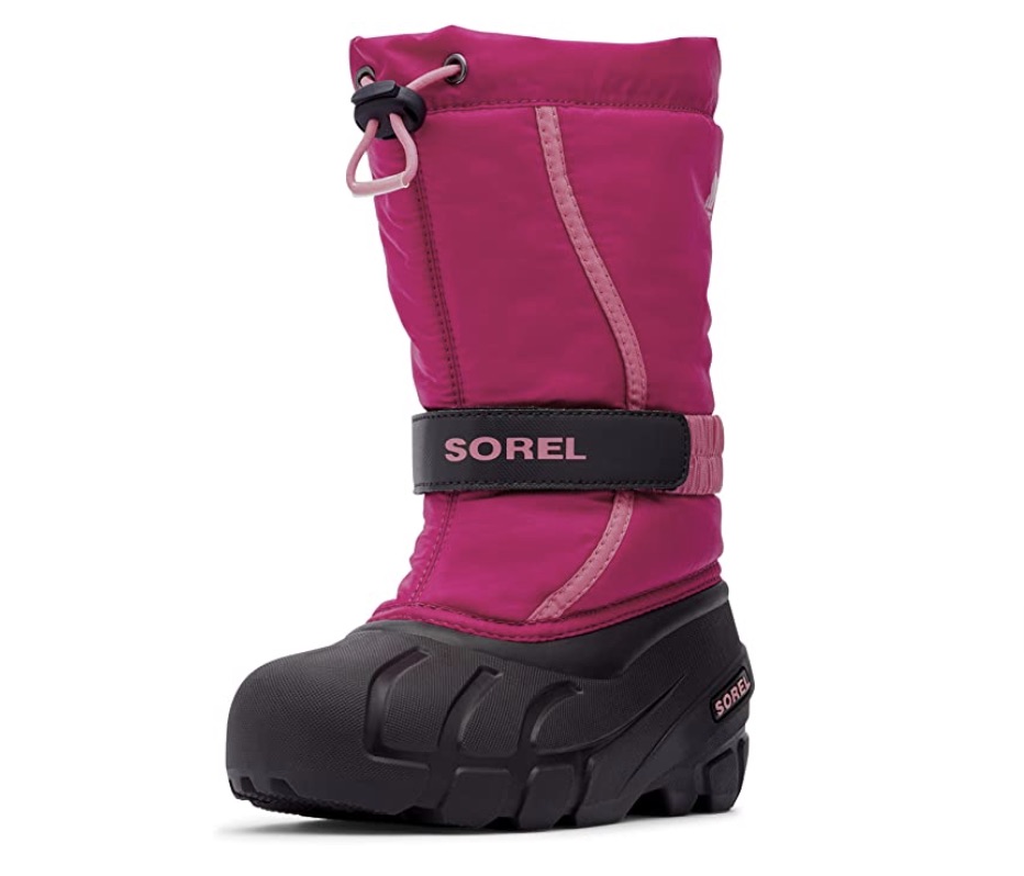 3 Color Water Resistant Kids Hook & Loop Fasten Girls Youth Winter Snow Boots 