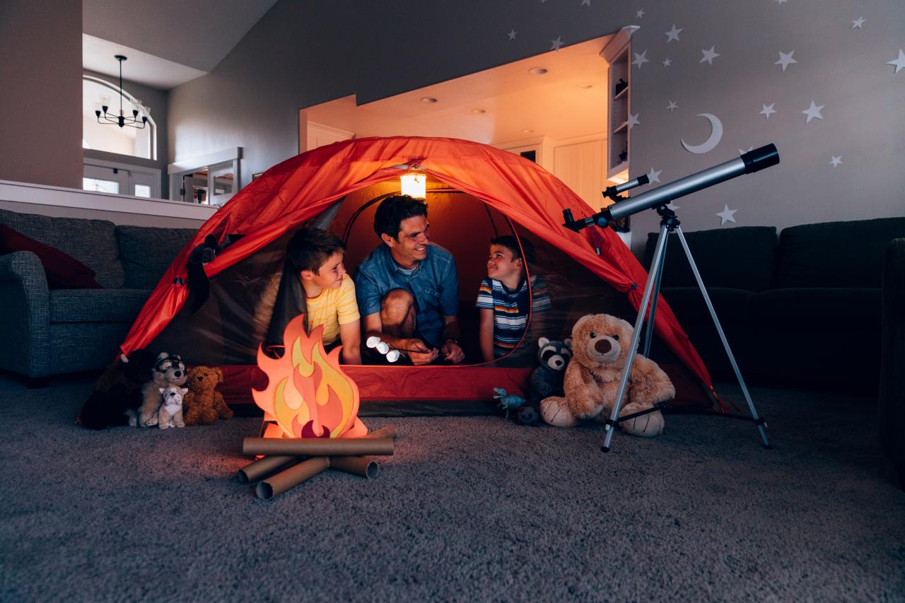 Rainy Day Activity - Indoor Camping