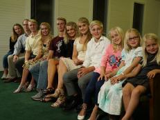 Entire family before their church performance