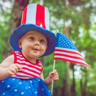 Cute baby celebrating Independence day