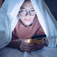 Insomnia people and mobile addiction concepts.