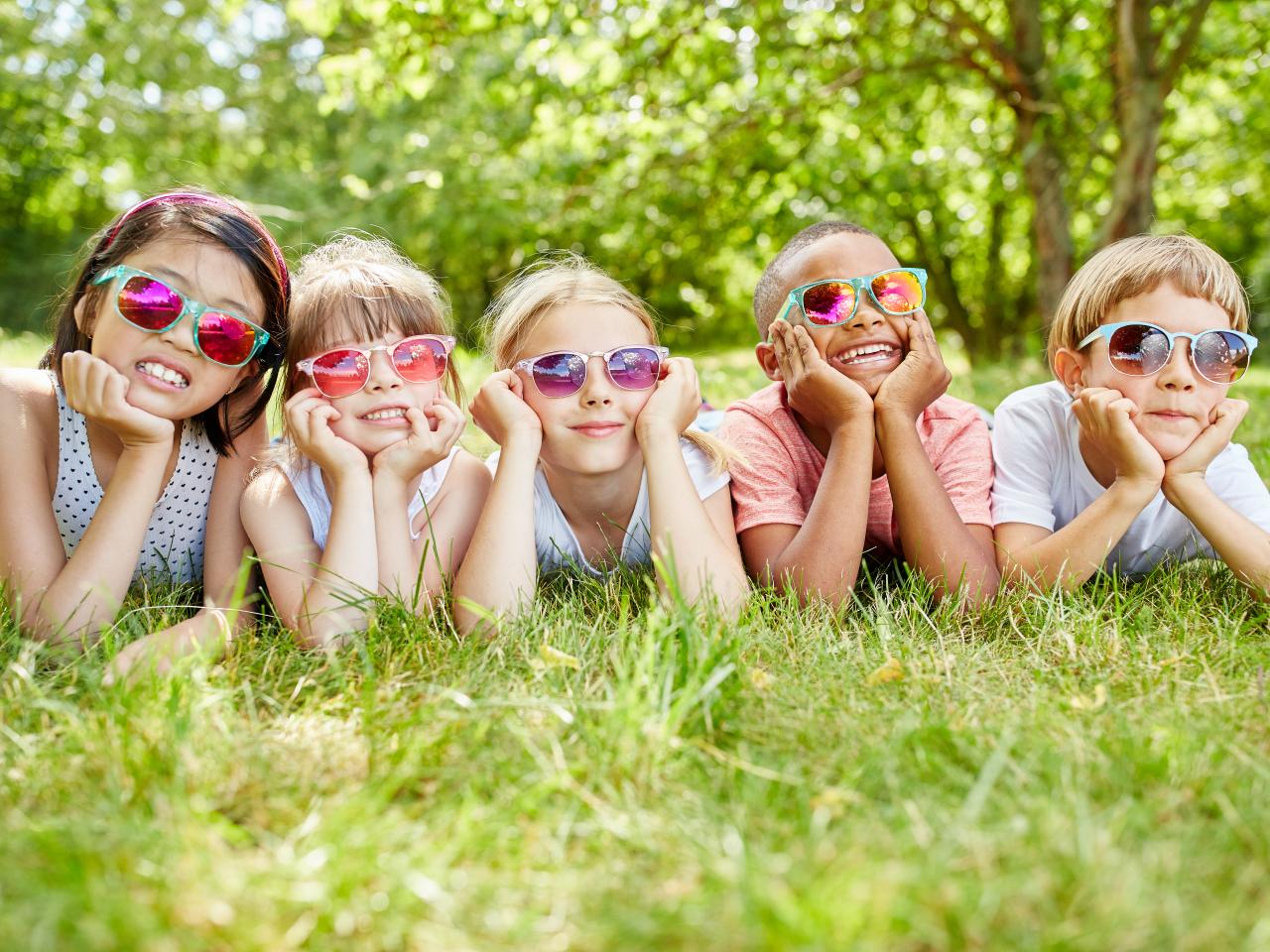 Mixed Race African American Girl Teen Sunglasses at Sunset Stock Photo