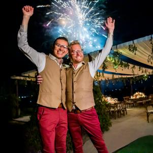 Kenny and Armando celebrated their marriage with fireworks at the reception, as seen on 90 Day Fiancé: The Other Way.
