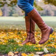 Fashion model in autumn park