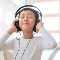 Boy enjoying music