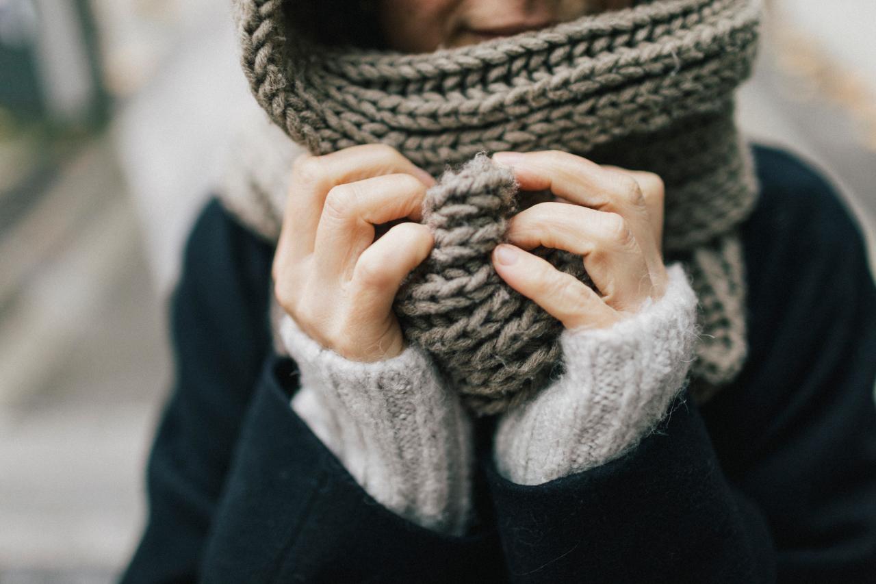 Chunky Knitted Scarf + Cream Snow Boots, The Sweetest Thing