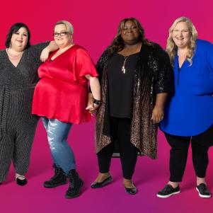 As seen on TLC's 1000-lb Best Friends, Ashley, Tina, Vannessa and Meghan pose together for portraits during a promo shoot in Atlanta.