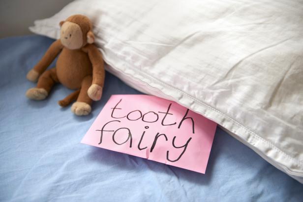 Tooth fairy envelope under pillow