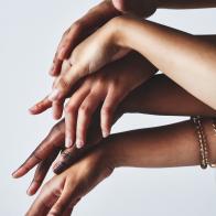 Cropped studio shot of a group of womenâ  s hands touching each other