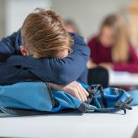 Cape Town, South Africa, Boy sleeping in class