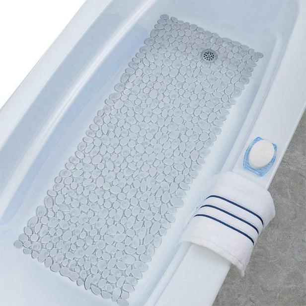 Tranquil Beauty 21 X 21 Clear Gray Square Non-slip Shower And Bath Mats  With Suction Cups Ideal For Kids & Elderly : Target