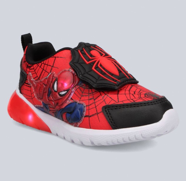 New Ultimate Spiderman Light Up Boys 9 M Red & Blue Design Hook & Loop Shoes 