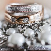 Macro photo of wedding rings
