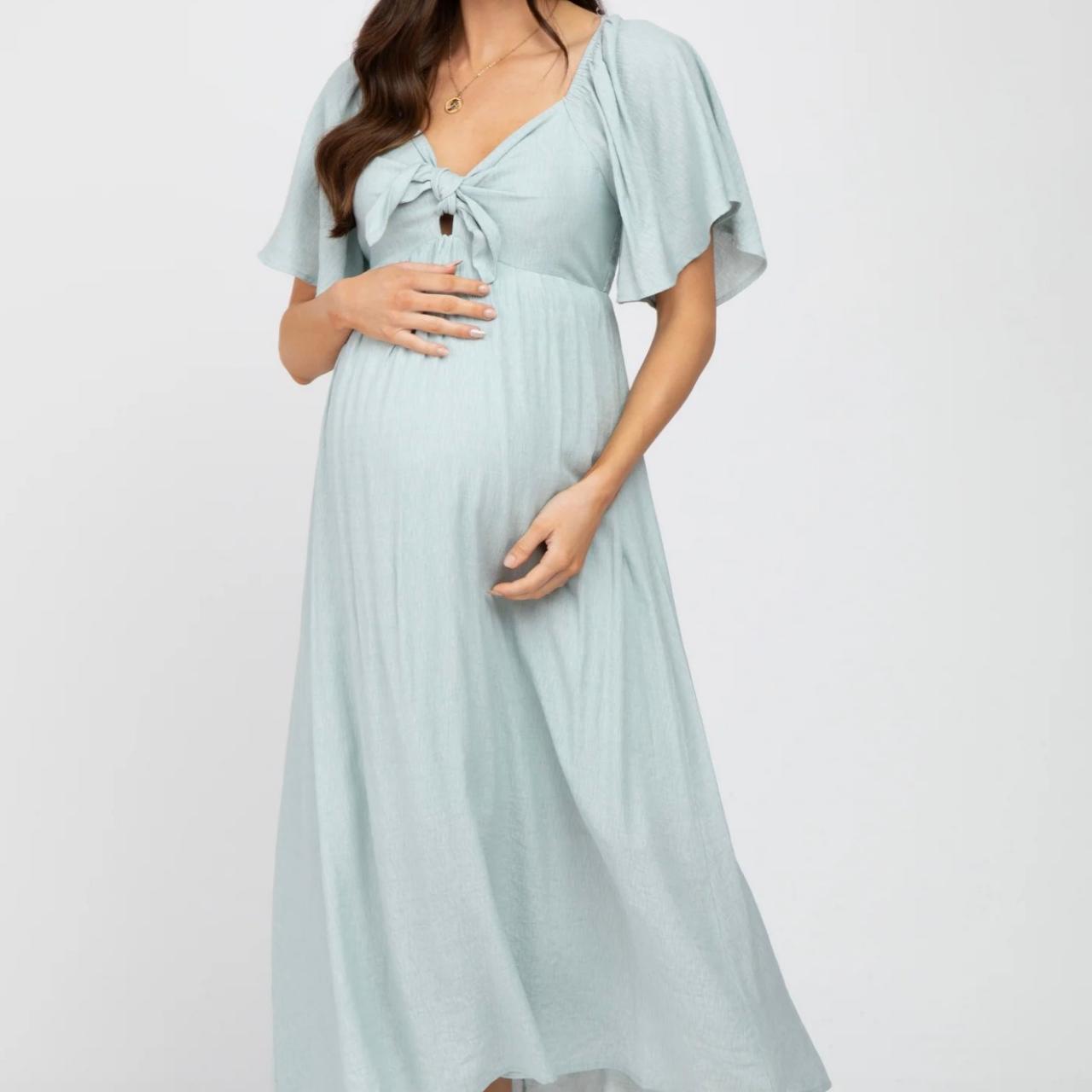 blue maternity dresses for baby shower Angel Roxy Lace Dress Perfect for any season Momance Elegant Baby Blue Summer
