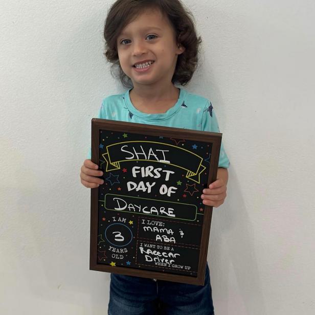 Adorable Toddler Girl With Funny Backpack Ready To Go To Daycare