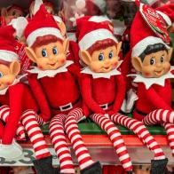 BATH, ENGLAND - NOVEMBER 18: Christmas  Elf on the Shelf toys are displayed for sale on November 18, 2024 in Bath, England. Elves first arrived on UK shelves in 2013 after the toy became widely popular in the US, due to a bestselling 2005 children's picture book, The Elf on the Shelf: A Christmas Tradition written by Carol Aebersold and her daughter Chanda Bell.  (Photo by Anna Barclay/Getty Images)