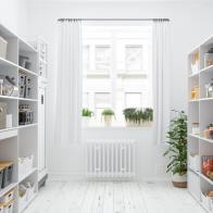 Storage Room With Organised Pantry Items, Non-perishable Food Staples, Preserved Foods, Healty Eatings, Fruits And Vegetables.