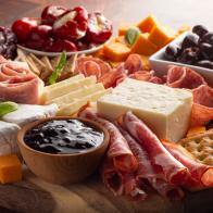 Charcuterie Board on a Wooden Butcher Block