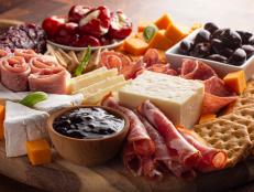 Charcuterie Board on a Wooden Butcher Block