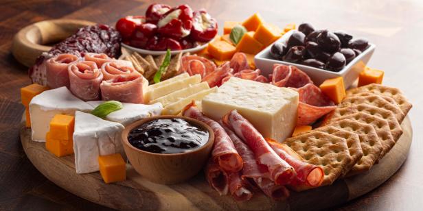 Charcuterie Board on a Wooden Butcher Block