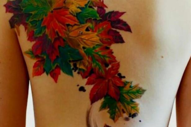 autumn maple leaf tattoo