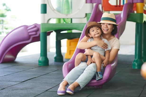 Why it's unsafe to go down a slide with a baby or toddler