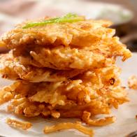 Potato Pancakes, Latkes with Sour Cream and Chives -Photographed on Hasselblad H1-22mb Camera