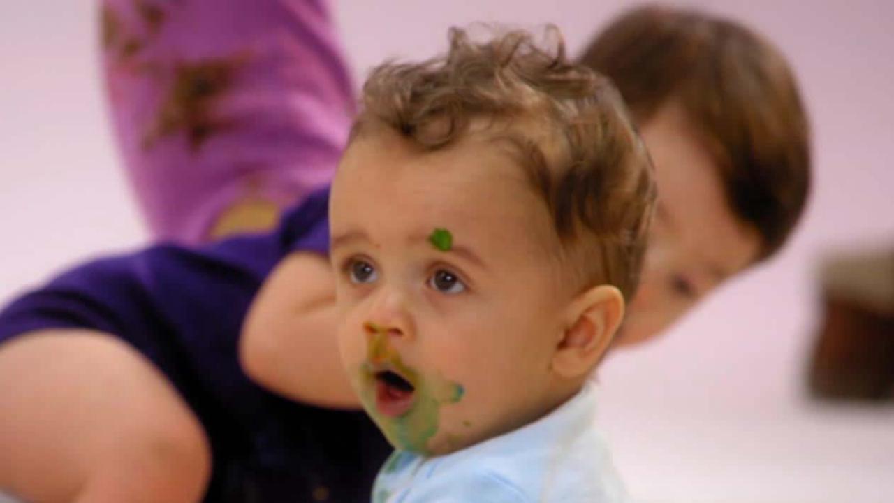 Babies Play With Finger Paint